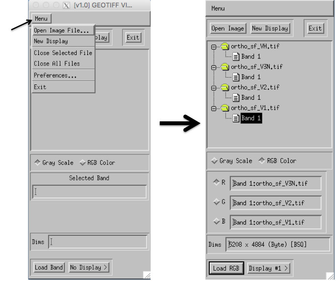 Input image file import window  One example of imported files